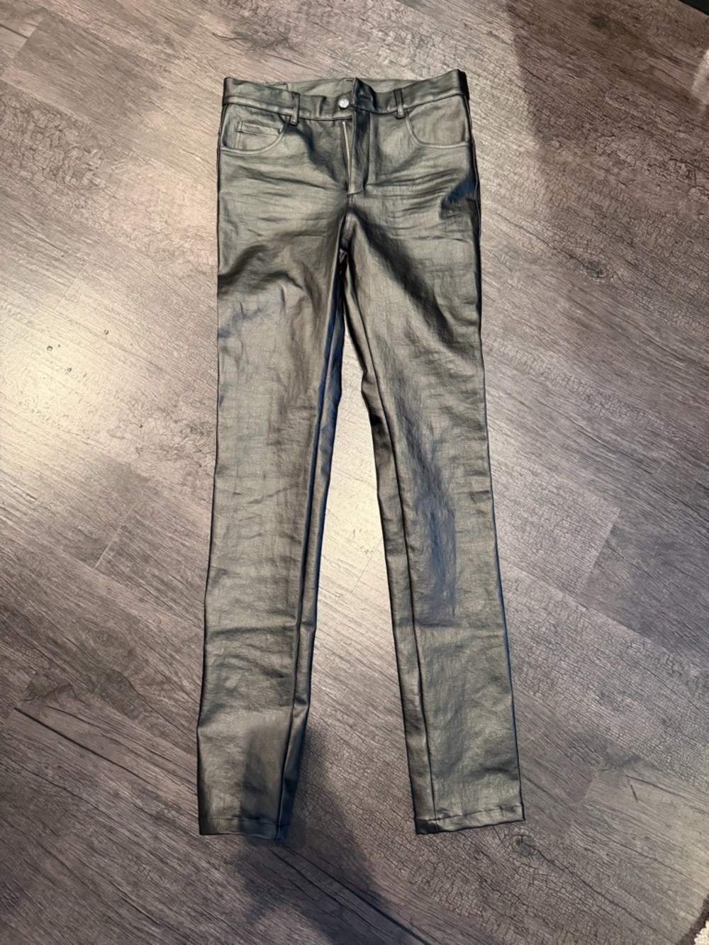Black Faux Leather Skinny Jeans